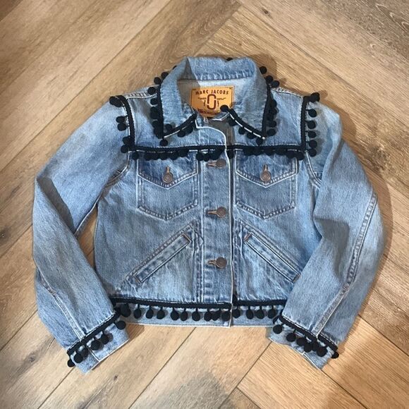 NWT Marc Jacobs Indigo Denim Pom Pom Jacket - Picture 6 of 10